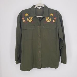 Skylar + Jade Boho Embroidered Shirt Jacket Sz M